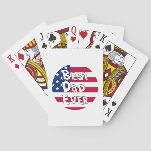 Bester Vater je USA-Flagge Spielkarten (Rückseite)