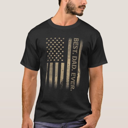 Bester Vater je USA Grunge Flag Father s Da T-Shirt (Vorderseite)
