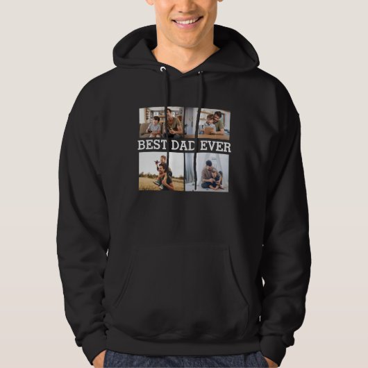 Bester Vater je Vater Daddy Foto Collage Bild Hoodie (Vorderseite)