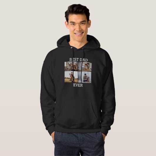 Bester Vater je Vater Daddy Foto Collage Bild Hoodie (Vorne ganz)