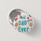 Bester Vater je | Vater des Jahres Button (Vorne & Hinten)