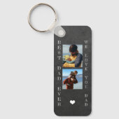 Bester Vater je Vater personalisiert 5 Foto Collag Schlüsselanhänger (Vorderseite)