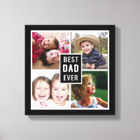 Bester Vater je Vater Tag 4 FotoCollage Schwarz