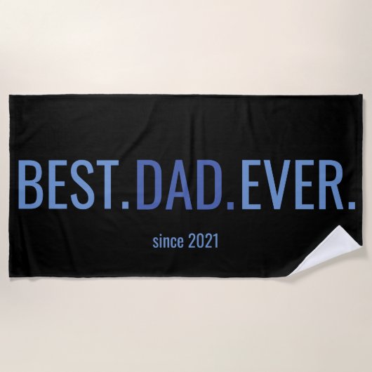 Bester Vater je Väter Tag Strandtuch mit Jahr (Vorderseite)