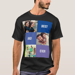 Bester Vater je Vatertag 3 FotoCollage T-Shirt