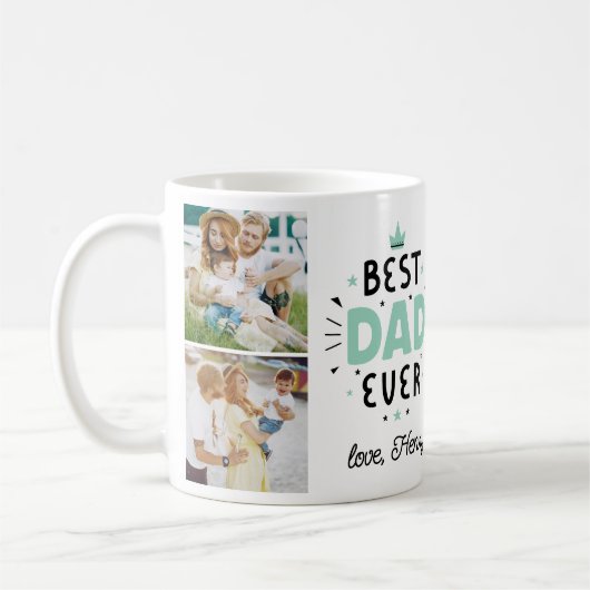Bester Vater je Vatertag 5 Foto Kaffeetasse (Links)