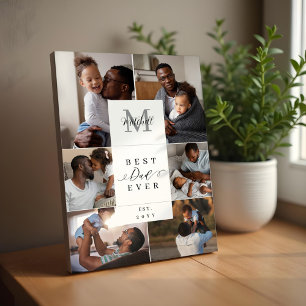 Bester Vater je Vatertag 6 Foto Monogramm Fotoplatte