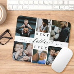 Bester Vater je | Vatertag 6 FotoCollage Mousepad<br><div class="desc">Schick deinem Vater ein schönes personalisiertes Tagesgeschenk, das er schätzen wird. Spezielle personalisierte Familienkollage, um Ihre speziellen Fotos und Erinnerungen der Familie zu zeigen. Unser Design zeichnet sich durch ein einfaches 6-Foto-Collage Grid Design mit "Best Vater Ever" aus, das in einem schönen, handgeschriebenen schwarzen Skriptstil und Serif-Text-Pairing entworfen wurde. Anpassung...</div>