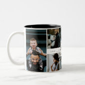 Bester Vater je | Vatertag 8 FotoCollage Zweifarbige Tasse (Links)