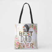Bester Vater je Vatertag Blumenpinguin Tasche (Vorderseite)