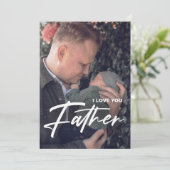 Bester Vater je Vatertag | Danke Foto Einladung (Stehend Vorderseite)