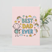 Bester Vater je Vatertag Einladung (Stehend Vorderseite)