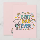 Bester Vater je Vatertag Einladung (Vorne/Hinten)
