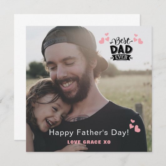 Bester Vater je Vatertag Einladung (Vorne/Hinten)