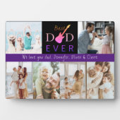 Bester Vater je Vatertag Familienfoto Collage Fotoplatte (Vorderseite)