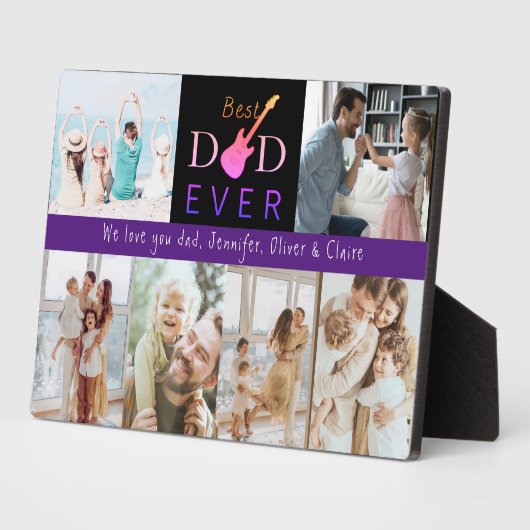 Bester Vater je Vatertag Familienfoto Collage Fotoplatte (Seite)