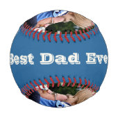Bester Vater je Vatertag Foto Blau Baseball (Rückseite)