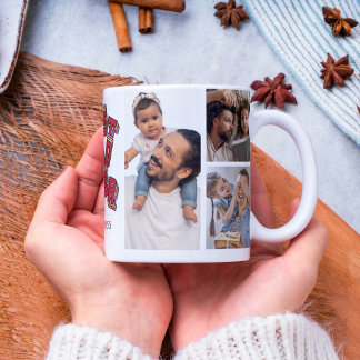 Bester Vater je Vatertag Foto Collage Keepake Zweifarbige Tasse