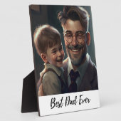 Bester Vater je | Vatertag Foto Collage Plaque Fotoplatte (Seite)