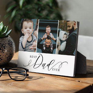 Bester Vater je   Vatertag Foto Collage Plaque Fotoplatte