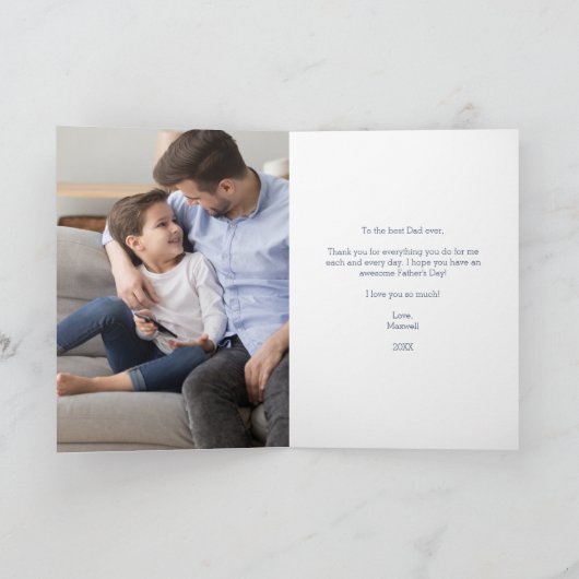 Bester Vater je | Vatertag-Foto Karte (Innenseite)