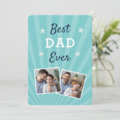 Bester Vater je | Vatertag Foto Karte (Stehend Vorderseite)