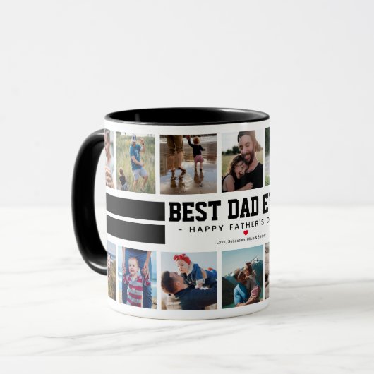 Bester Vater je Vatertag Foto Tasse (Vorderseite Links)