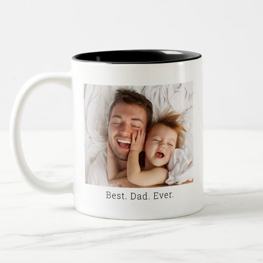 Bester Vater je Vatertag Foto Zweifarbige Tasse