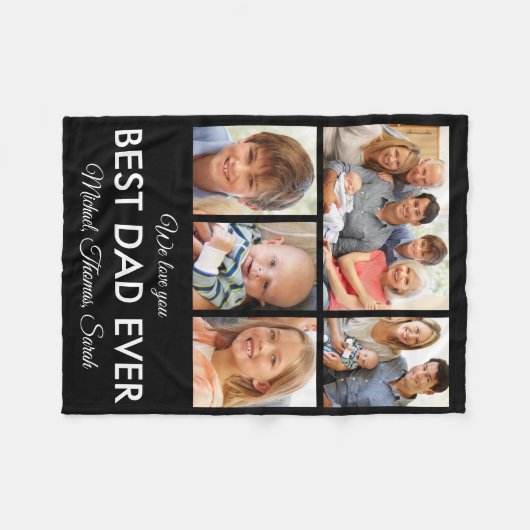Bester Vater je Vatertag FotoCollage Fleecedecke (Vorderseite (Horizontal))