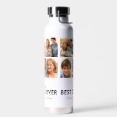 Bester Vater je Vatertag FotoCollage Trinkflasche (Links)