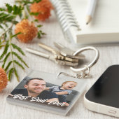 Bester Vater je Vatertag Geschenk Custom Foto Schlüsselanhänger (Vorderseite rechts)