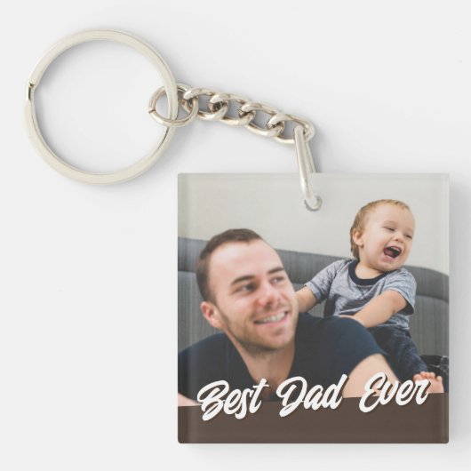 Bester Vater je Vatertag Geschenk Custom Foto Schlüsselanhänger (Vorderseite)