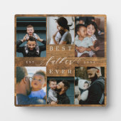 Bester Vater je Vatertag Geschenk Foto Woodgrain Fotoplatte (Vorderseite)