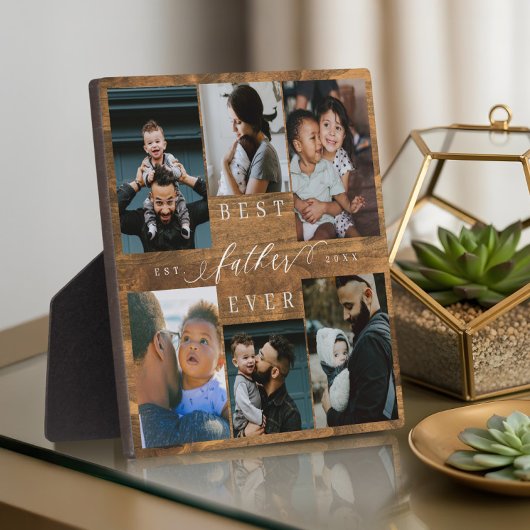 Bester Vater je Vatertag Geschenk Foto Woodgrain Fotoplatte
