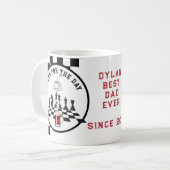 Bester Vater je Vatertag Grandpa Schachspiel Gesch Kaffeetasse (Vorderseite Links)