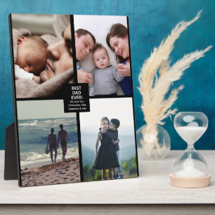 Bester Vater je Vatertag Grosses 4-Foto Collage Fotoplatte