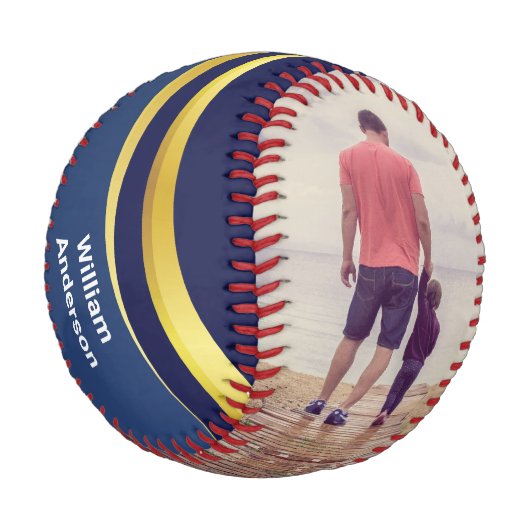 Bester Vater je, Vatertag individuelles Foto Baseball (Schrägansicht)