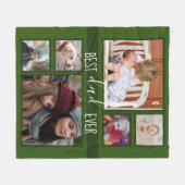 Bester Vater je Vatertag Multi-Foto Grün Fleecedecke (Vorderseite (Horizontal))
