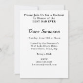 Bester Vater je Vatertag Mustache GRILLEN Party Einladung (Rückseite)