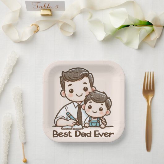 Bester Vater je - Vatertag Pappteller (Hochzeit)