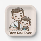 Bester Vater je - Vatertag Pappteller (Vorderseite)