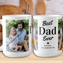 Bester VATER je Vatertag Personalisiert 2 Foto Kaffeetasse