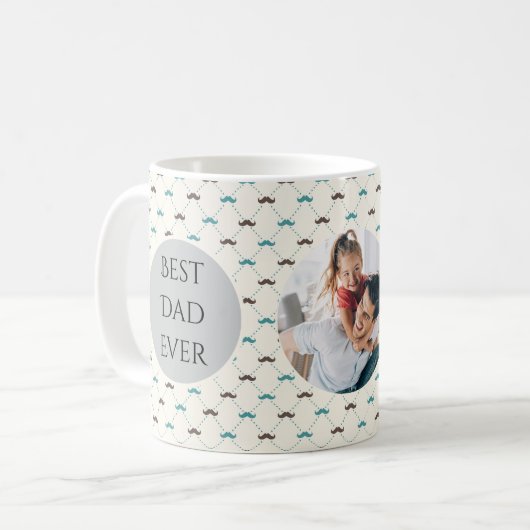 Bester Vater je Vatertag Pesonalize Bilder Kaffeetasse (Vorderseite Links)