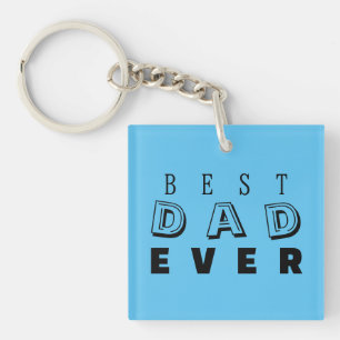 "Bester Vater je" Vatertag Typografie Sky Blue Schlüsselanhänger
