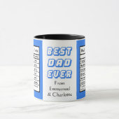 Bester Vater je | Vathers Day Funny Attributes Blu Tasse (Zentrum)
