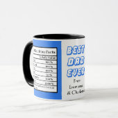 Bester Vater je | Vathers Day Funny Attributes Blu Tasse (Vorderseite Links)