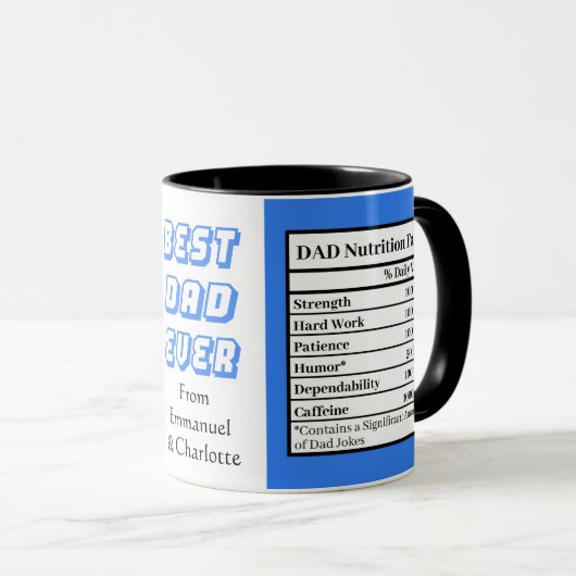 Bester Vater je | Vathers Day Funny Attributes Blu Tasse (VorderseiteRechts)