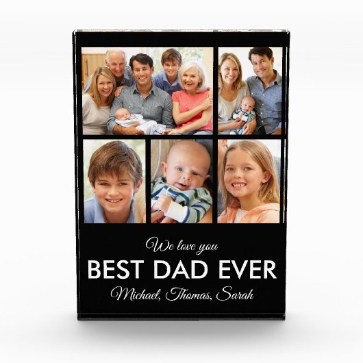 Bester Vater je Vathers Day Picture Collage Fotoblock (Vorderseite)