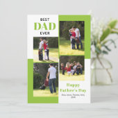 Bester Vater je vier Fotos Linde Grün Vatertag (Stehend Vorderseite)