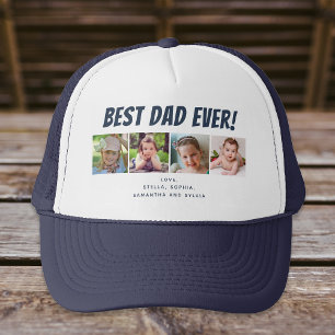 Bester Vater je vier Fotos Navy Blue Truckerkappe